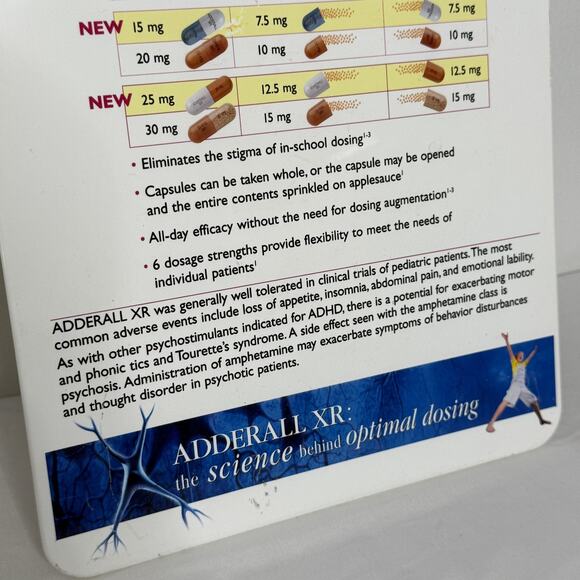 Vintage 2002 Adderall XR Promo Promotional Clipboard ADHD Advertising Doctor - Picture 3 of 6